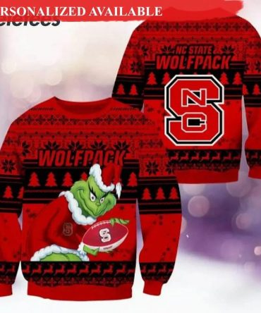 Wolfpack Grinch Ugly Christmas Sweater, NCAA Christmas Sweater