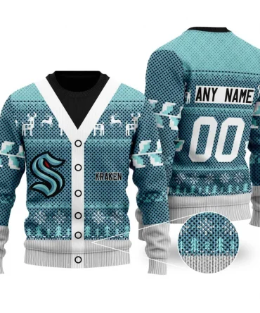 NHL Seattle Kraken | Personalized Name &amp; Number Unisex Sweater For Christmas Season