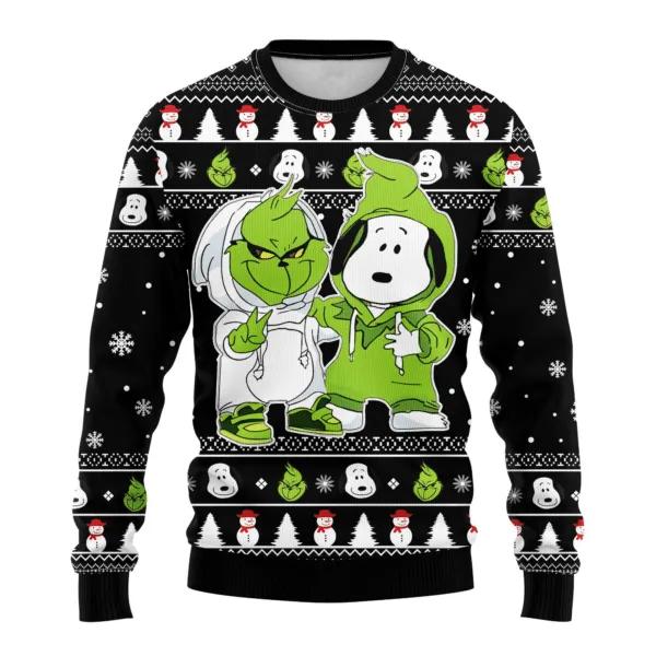 Grinch And SNP Cosplay Ugly Sweater, Grinch Xmas Sweater Adults