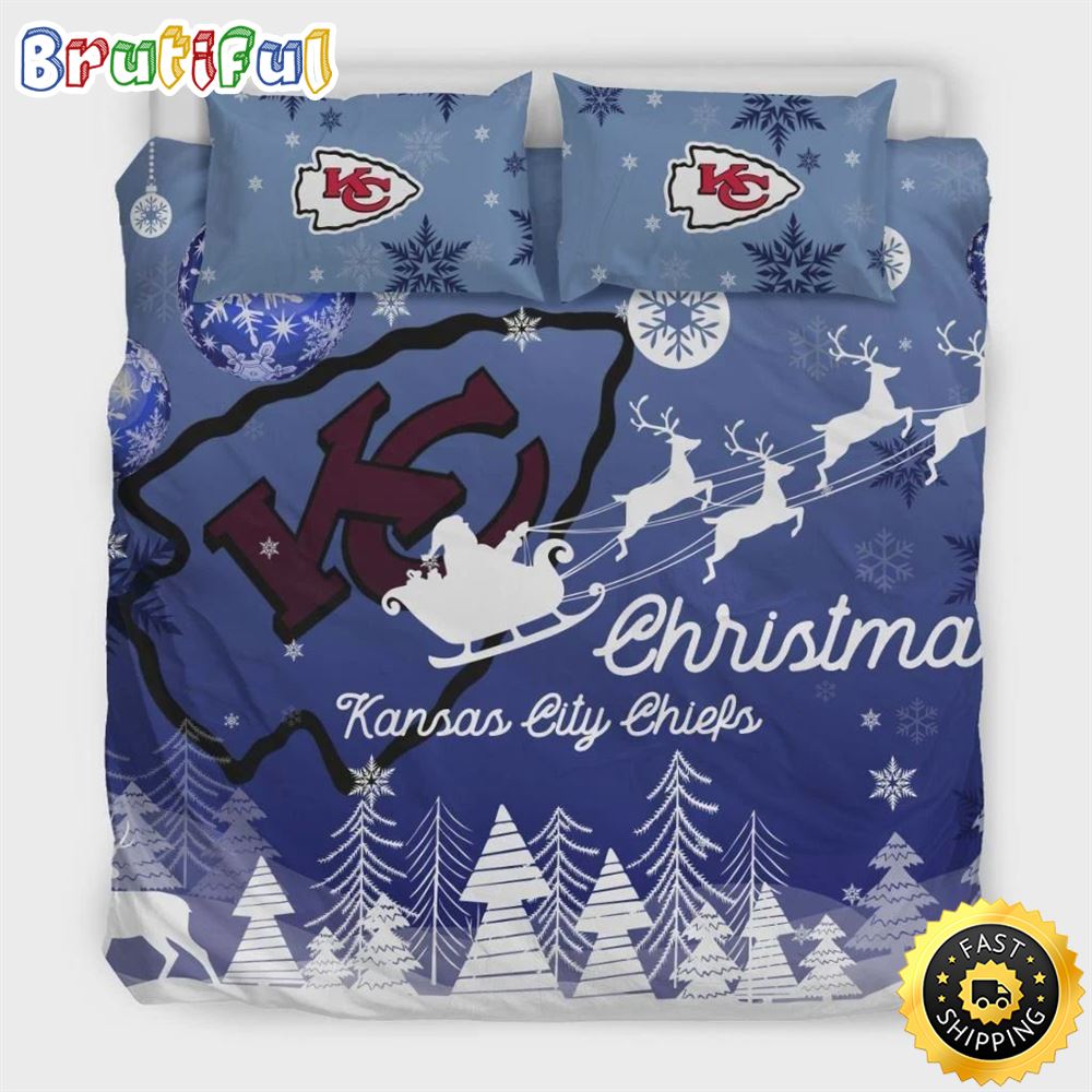 Xmas Gift Kansas City Chiefs Nfl Team Duvet Cover Quilt Cover Pillowcase Bedding Set