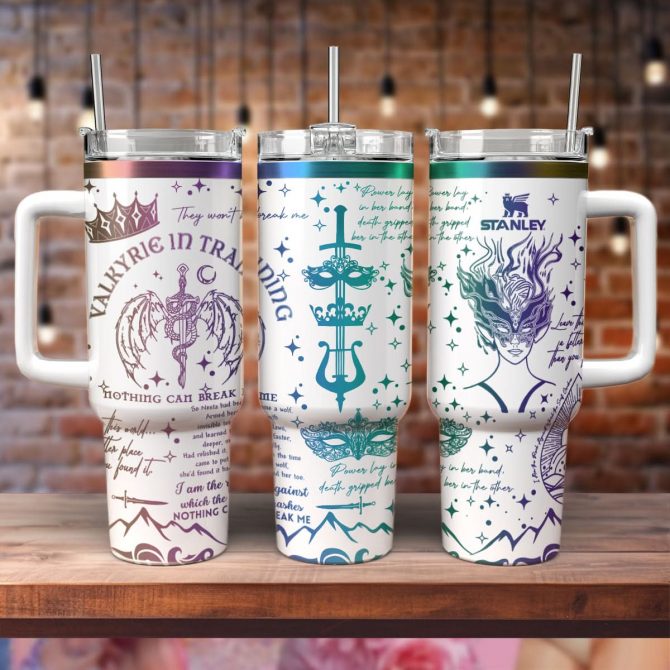 A Court of Silver Flames Book Custom Stanley Quencher 40oz Stainless Steel Tumbler With Handle