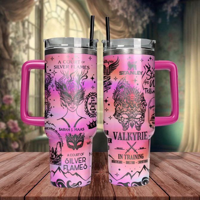A Court of Silver Flames Book Custom Stanley Quencher 40oz Stainless Steel Tumbler With Handle
