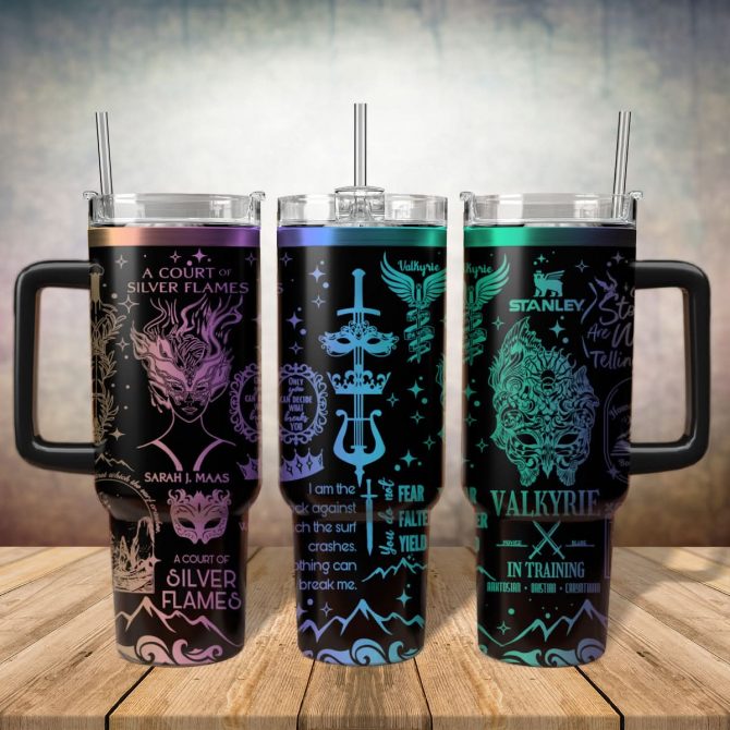 A Court of Silver Flames Book Custom Stanley Quencher 40oz Stainless Steel Tumbler With Handle