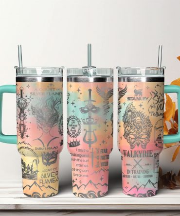 A Court of Silver Flames Book Custom Stanley Quencher 40oz Stainless Steel Tumbler With Handle