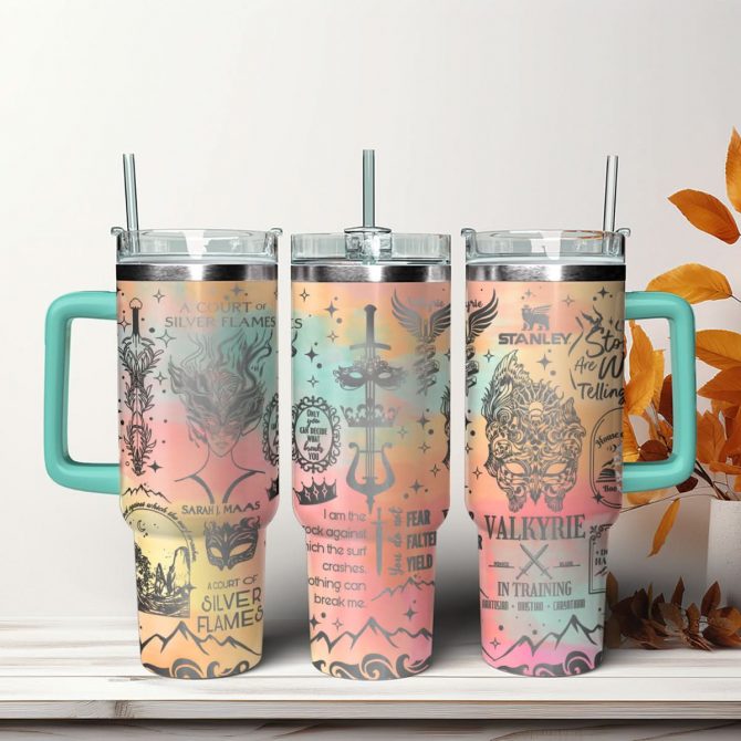 A Court of Silver Flames Book Custom Stanley Quencher 40oz Stainless Steel Tumbler With Handle