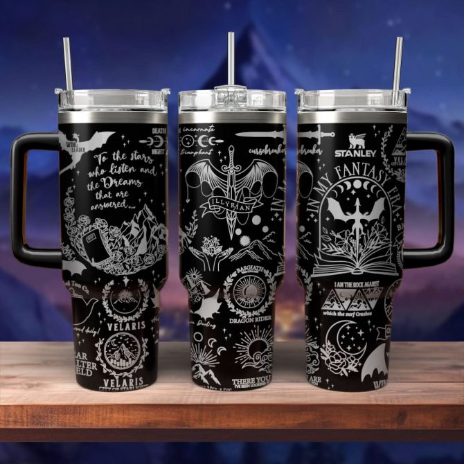 A Court Of Thorns And Roses Book Custom Stanley Quencher 40oz Stainless Steel Tumbler With Handle