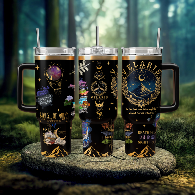 A Court Of Thorns And Roses Book Custom Stanley Quencher 40oz Stainless Steel Tumbler With Handle - Image 2