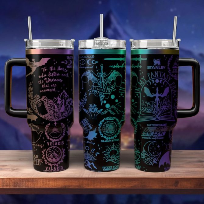 A Court Of Thorns And Roses Book Custom Stanley Quencher 40oz Stainless Steel Tumbler With Handle