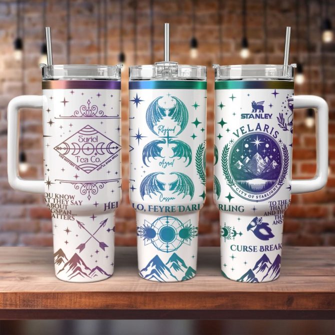 A Court Of Thorns And Roses Book Custom Stanley Quencher 40oz Stainless Steel Tumbler With Handle