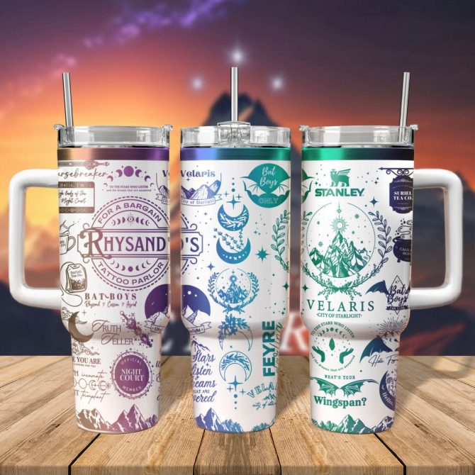 A Court Of Thorns And Roses Book Custom Stanley Quencher 40oz Stainless Steel Tumbler With Handle