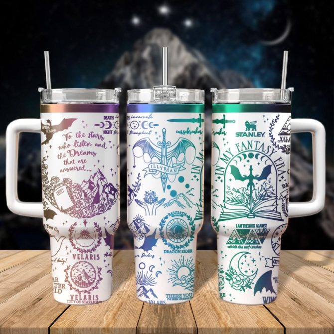 A Court Of Thorns And Roses Book Custom Stanley Quencher 40oz Stainless Steel Tumbler With Handle