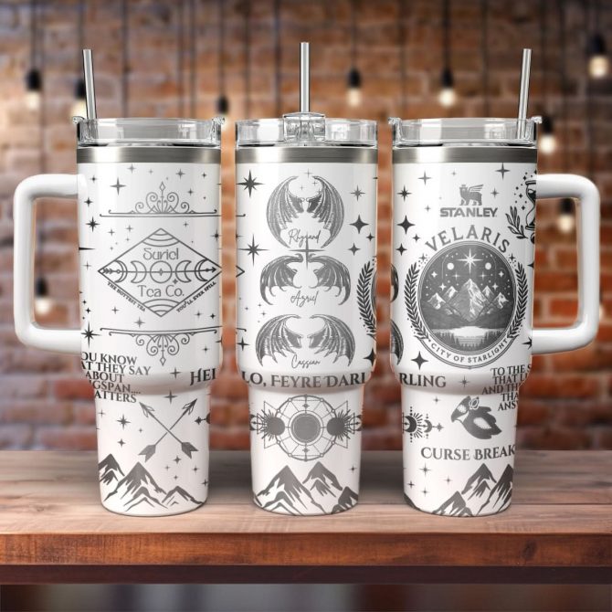 A Court Of Thorns And Roses Book Custom Stanley Quencher 40oz Stainless Steel Tumbler With Handle