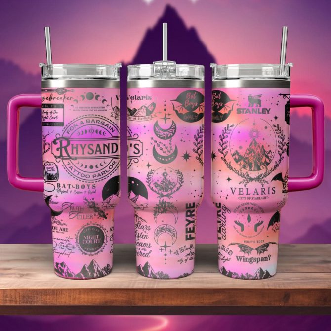 A Court Of Thorns And Roses Book Custom Stanley Quencher 40oz Stainless Steel Tumbler With Handle