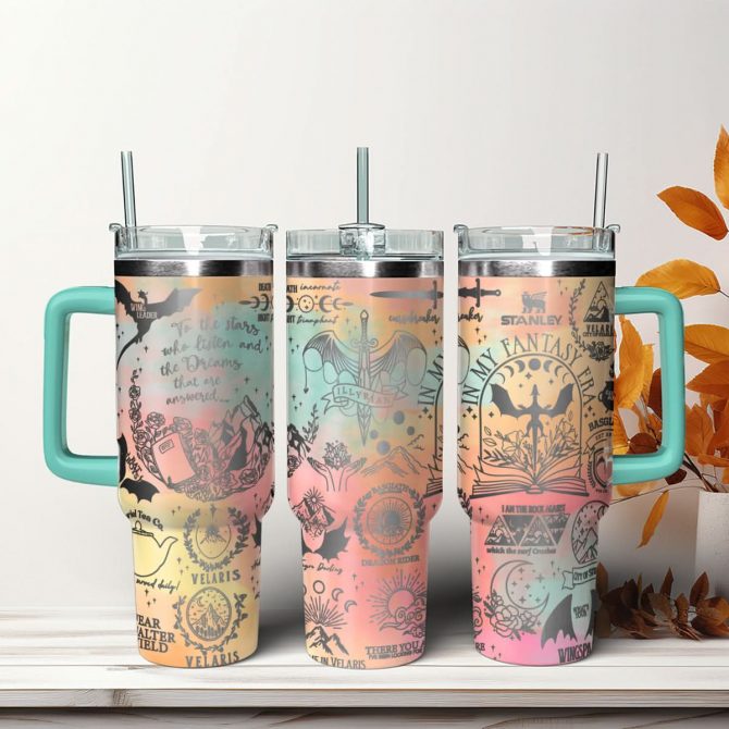 A Court Of Thorns And Roses Book Custom Stanley Quencher 40oz Stainless Steel Tumbler With Handle