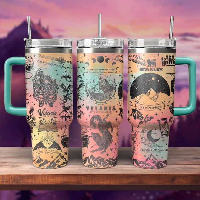 A Court Of Thorns And Roses Book Custom Stanley Quencher 40oz Stainless Steel Tumbler With Handle