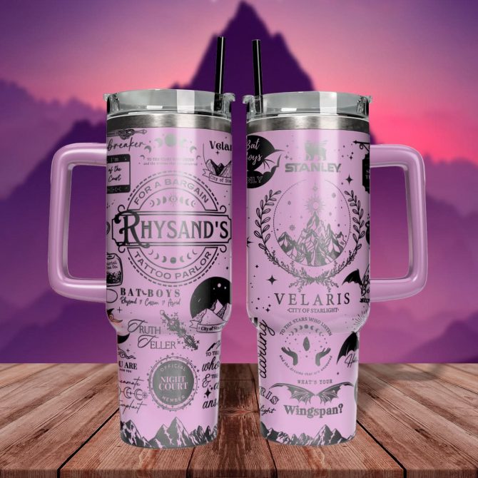 A Court Of Thorns And Roses Book Custom Stanley Quencher 40oz Stainless Steel Tumbler With Handle