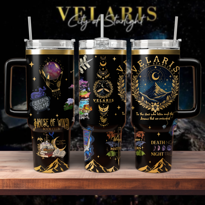 A Court Of Thorns And Roses Book Custom Stanley Quencher 40oz Stainless Steel Tumbler With Handle - Image 3