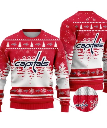 NHL Washington Capitals Personalized Name Christmas Design Ugly Sweater ST2301