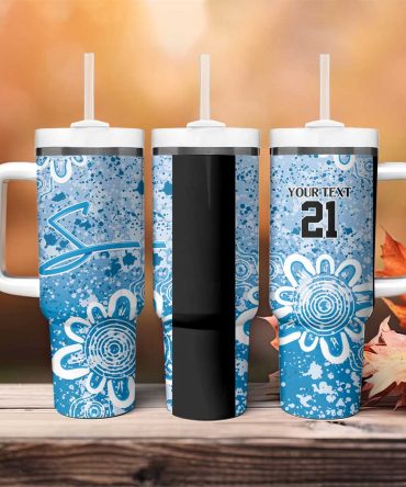 Adelaide Strikers Minimalism Aboriginal Custom Stanley Quencher 40oz Stainless Steel Tumbler With Handle