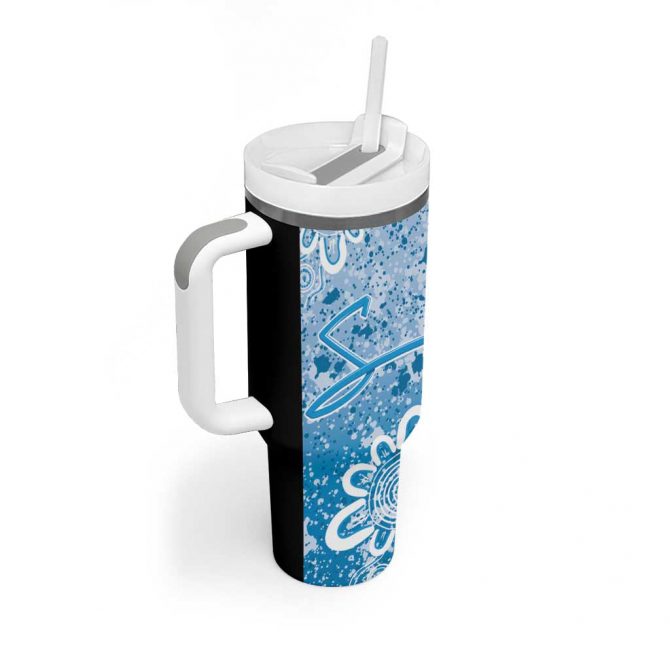 Adelaide Strikers Minimalism Aboriginal Custom Stanley Quencher 40oz Stainless Steel Tumbler With Handle - Image 3