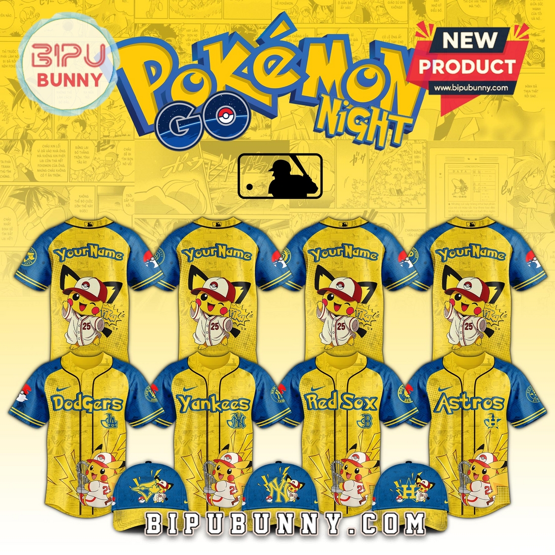 All Team MLB x Pokémon GO Night 2025 Baseball Jersey