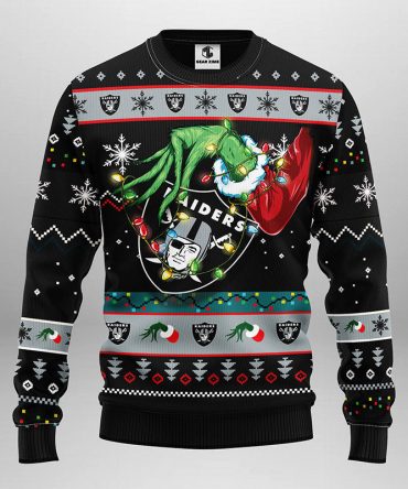 Oakland Raiders Grinch Ugly Christmas Sweater