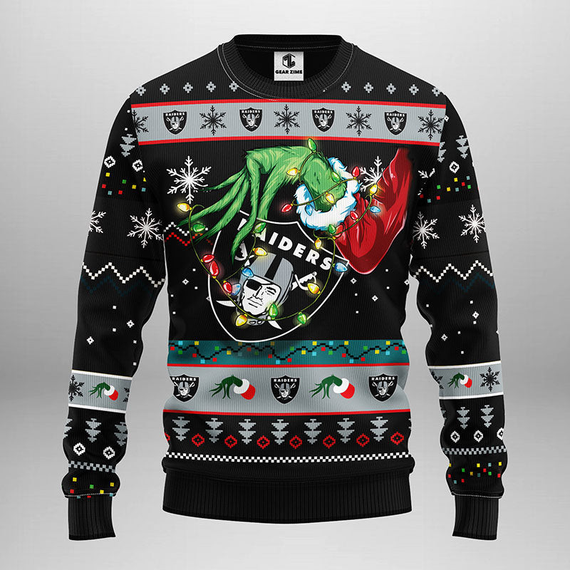 Oakland Raiders Grinch Ugly Christmas Sweater