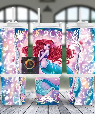 Enchanting Mermaid Tumbler with Handle - Vibrant Undersea Design