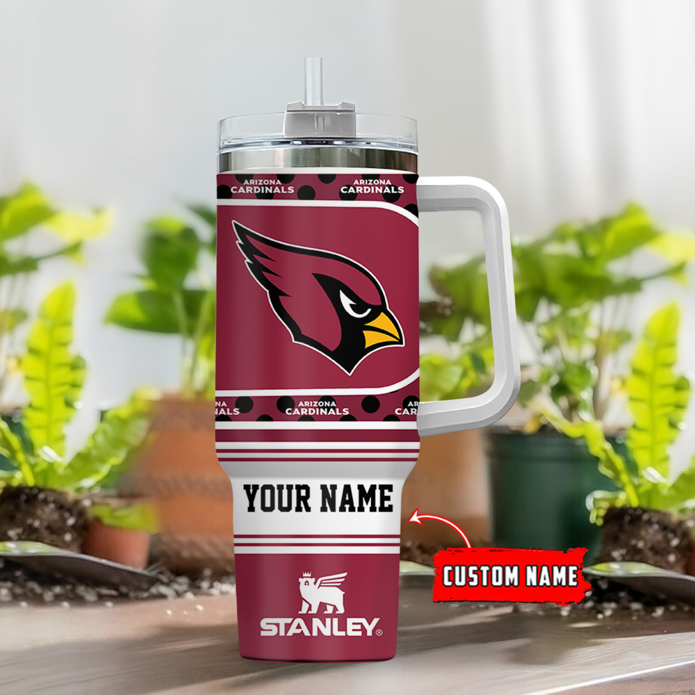 Arizona Cardinals NFL Custom Stanley Cup 40 oz 30 oz Tumbler With Handle - Image 2
