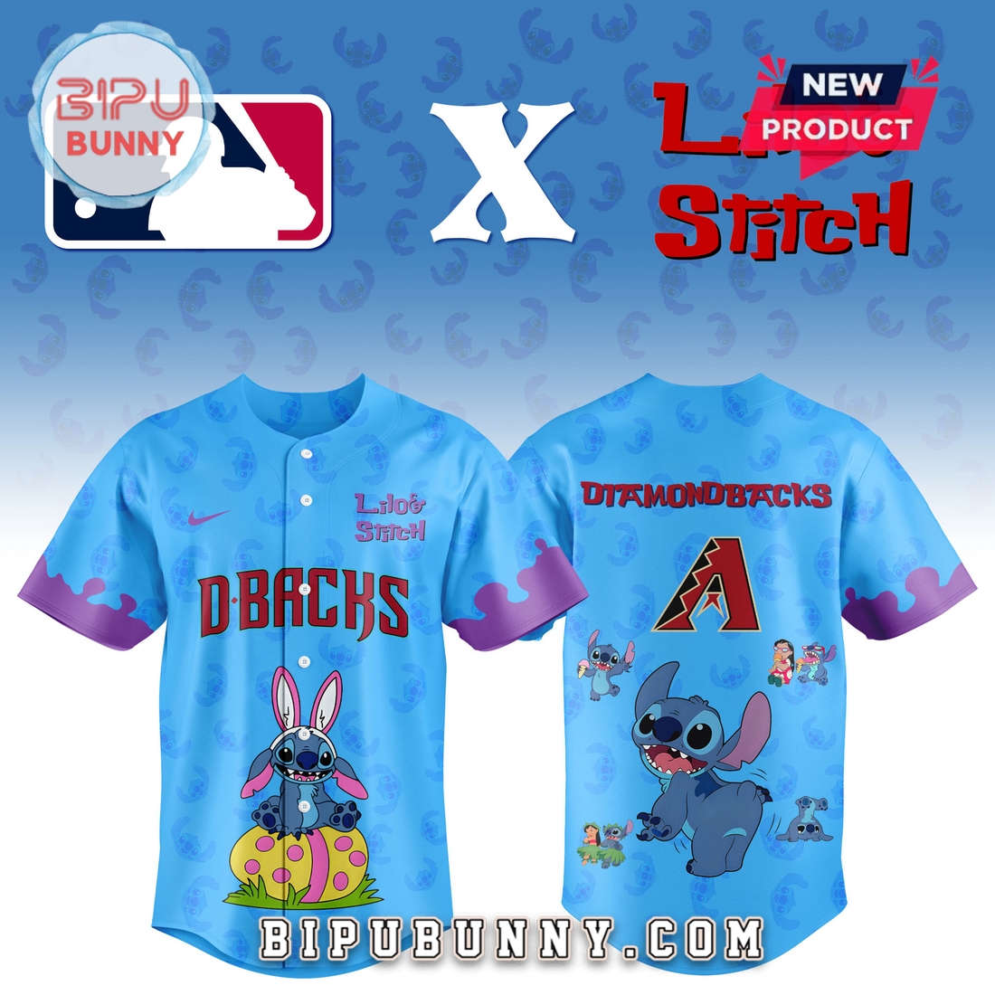 Arizona Diamondbacks MLB x Lilo and Stitch Baseball Jersey