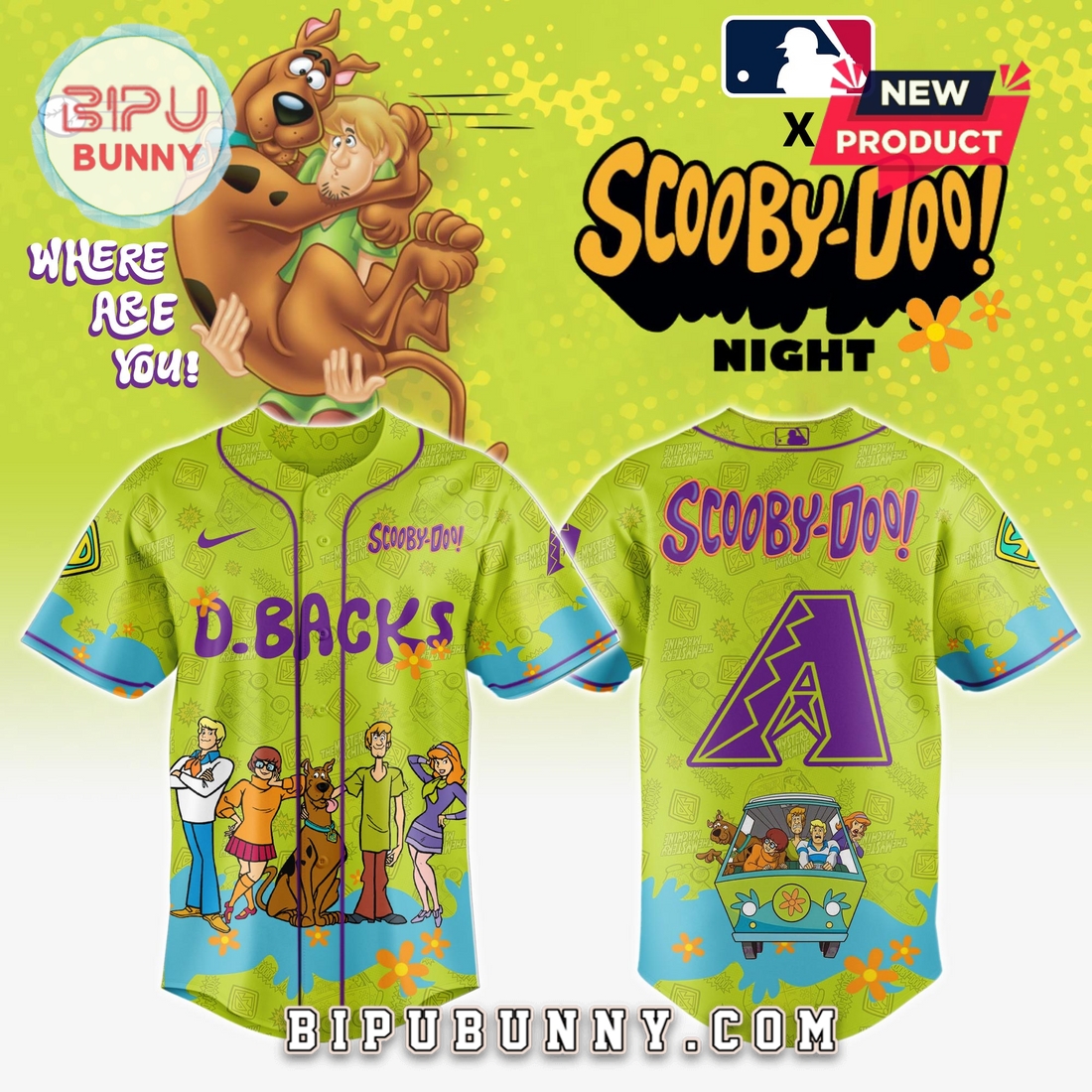 Arizona Diamondbacks MLB x Scooby Doo Baseball Jersey - Image 2