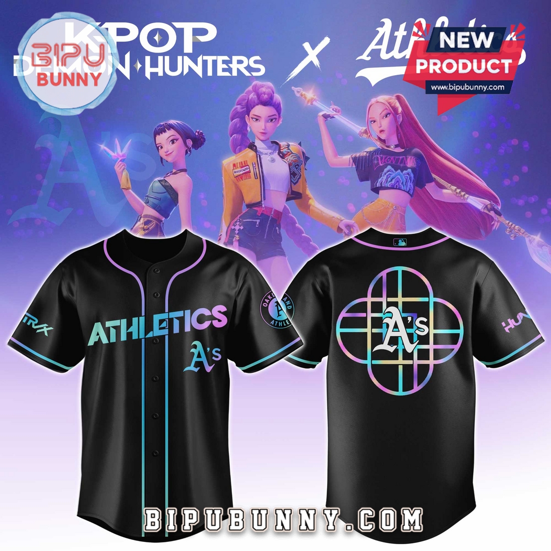 Athletics MLB x KPop Demon Hunters Baseball Jersey