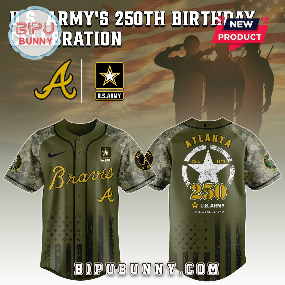Atlanta Braves MLB x 250 U.S. Army Baseball Jersey