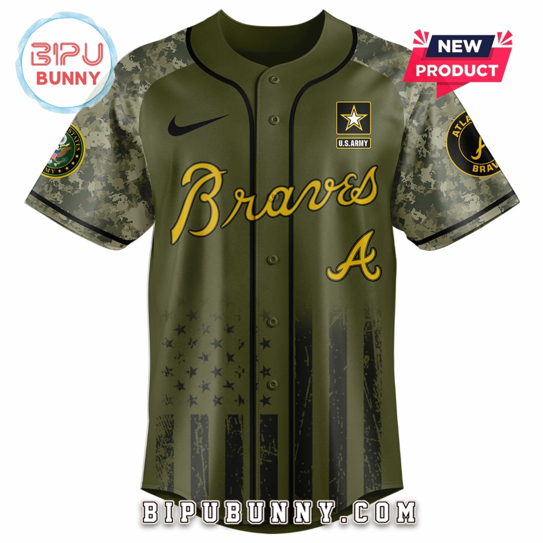 Atlanta Braves MLB x 250 U.S. Army Baseball Jersey - Image 2