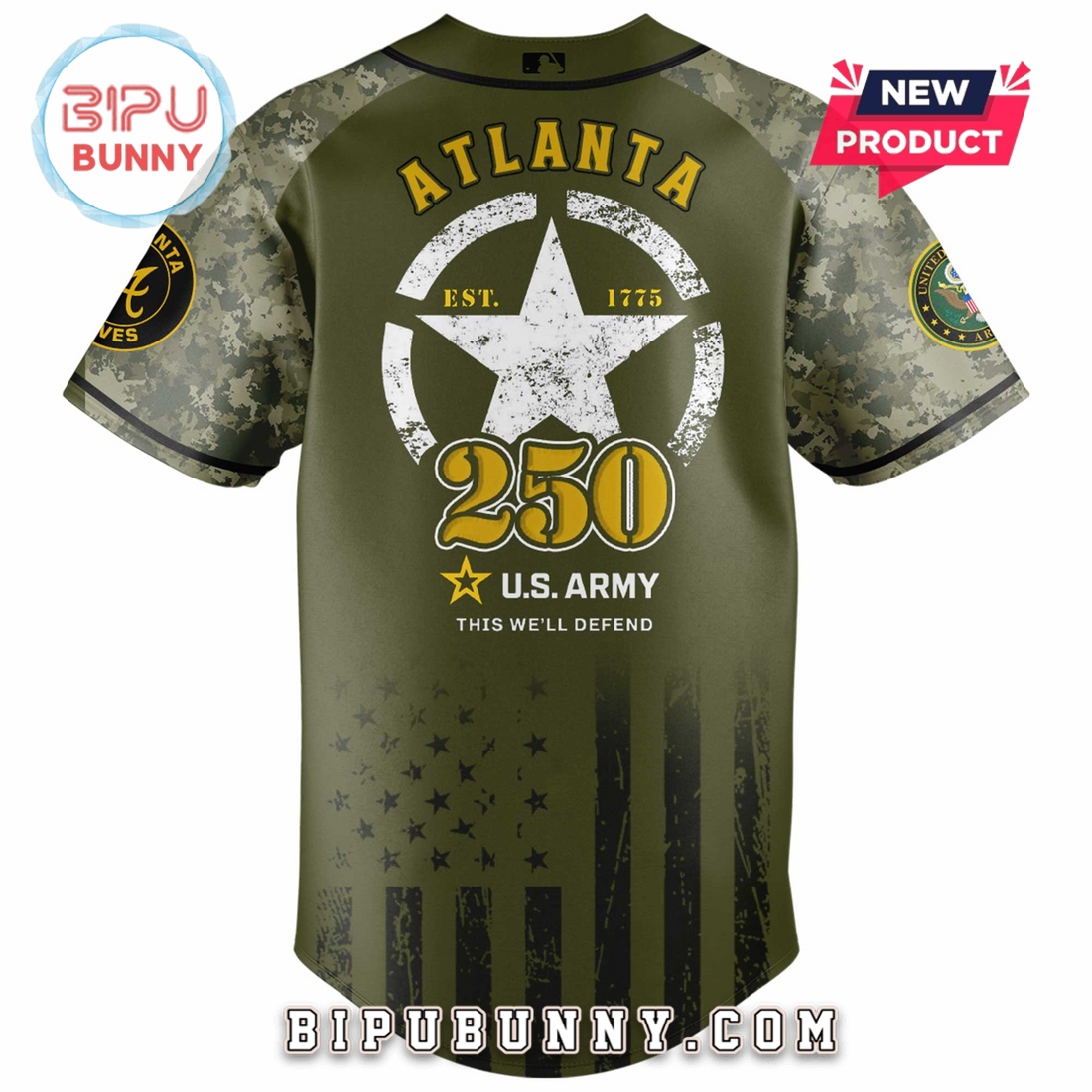 Atlanta Braves MLB x 250 U.S. Army Baseball Jersey - Image 3