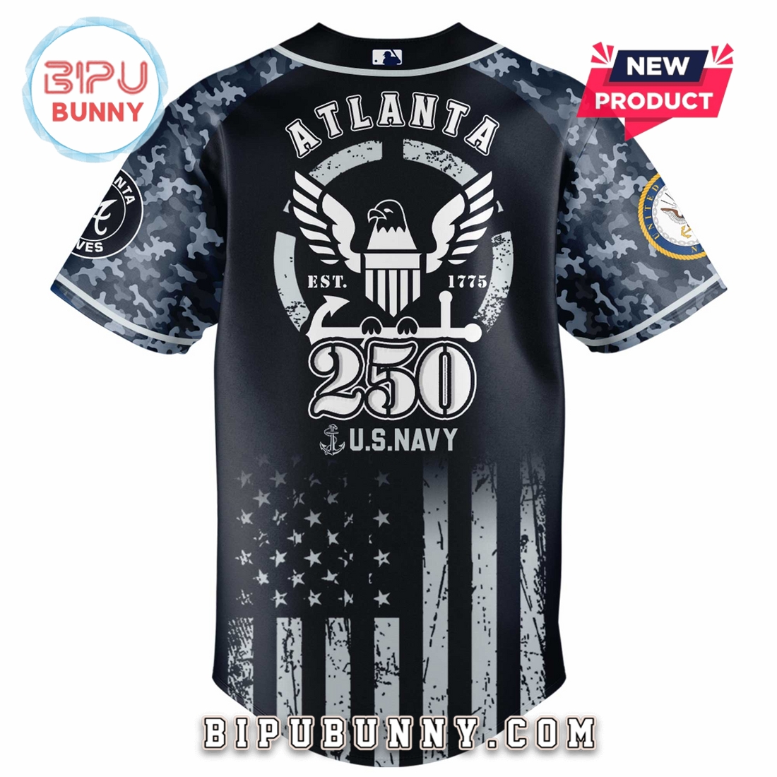 Atlanta Braves MLB x 250 U.S. Navy Baseball Jersey - Image 3