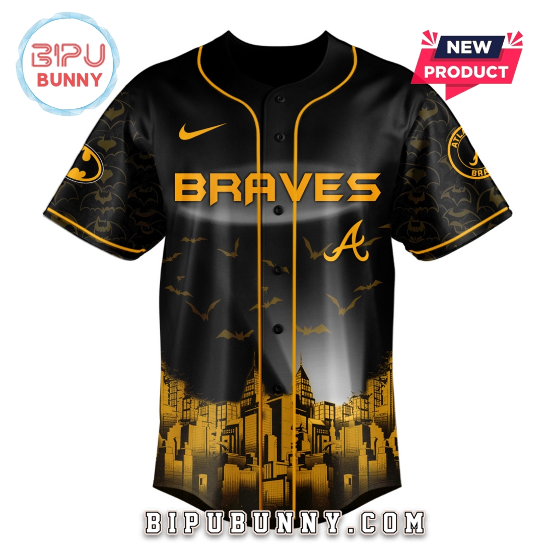 Atlanta Braves MLB x Batman Game Night Baseball Jersey - Image 2