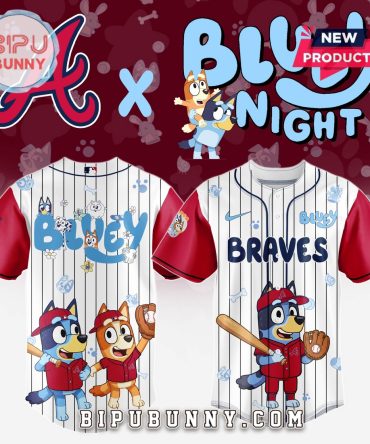 Atlanta Braves MLB x Bluey And Bingo Baseball Jersey