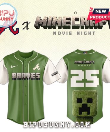 Atlanta Braves MLB x Minecraft Movie Night Baseball Jersey