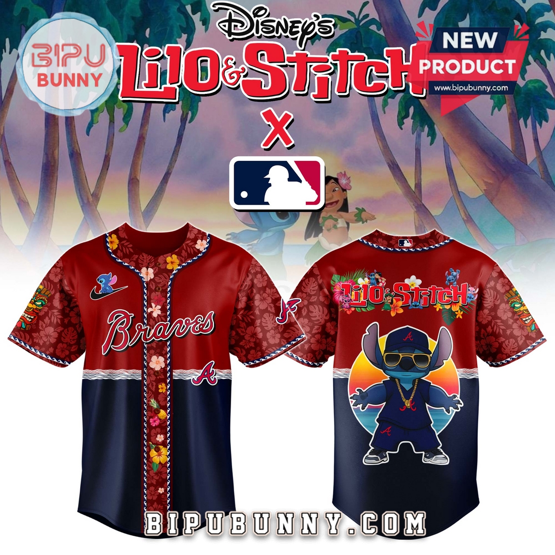 Atlanta Braves x Lilo and Stitch Baseball Jersey 2025