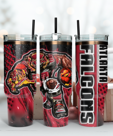 Atlanta Falcons Tumbler - Limited Edition 3D Design Mug with Straw