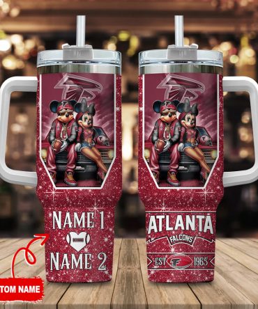 Custom Atlanta Team Glitter Tumbler with Handle - Personalized Fan Gift