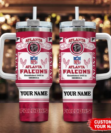 Customizable Atlanta Falcons Tumbler - Personalized NFL Drinkware Gift