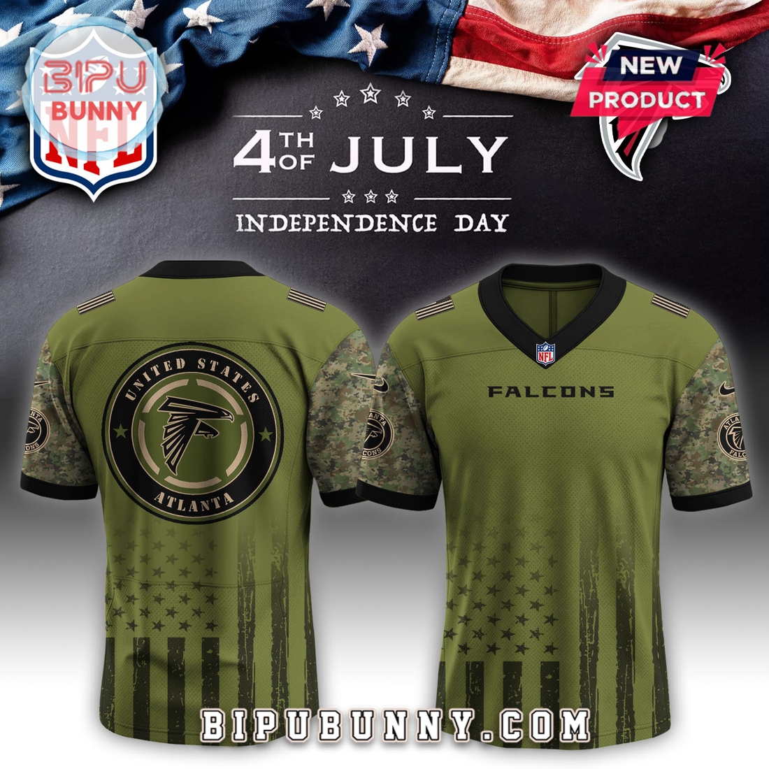 Atlanta Falcons NFL x Independence Day Baseball Jersey