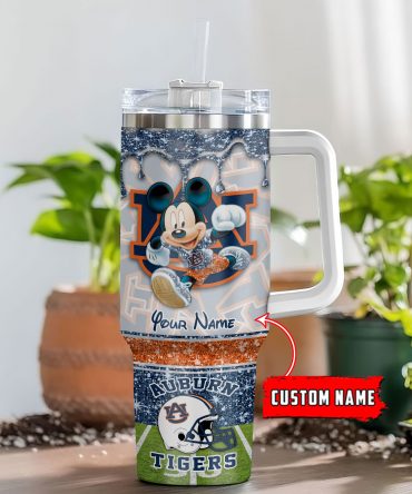 Custom Name Auburn Tigers Mickey Mouse Tumbler - Perfect Gift for Fans