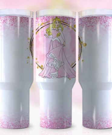 Enchanting Princess Pink Glitter Tumbler with Handle - Perfect for Kids & Magical Moments