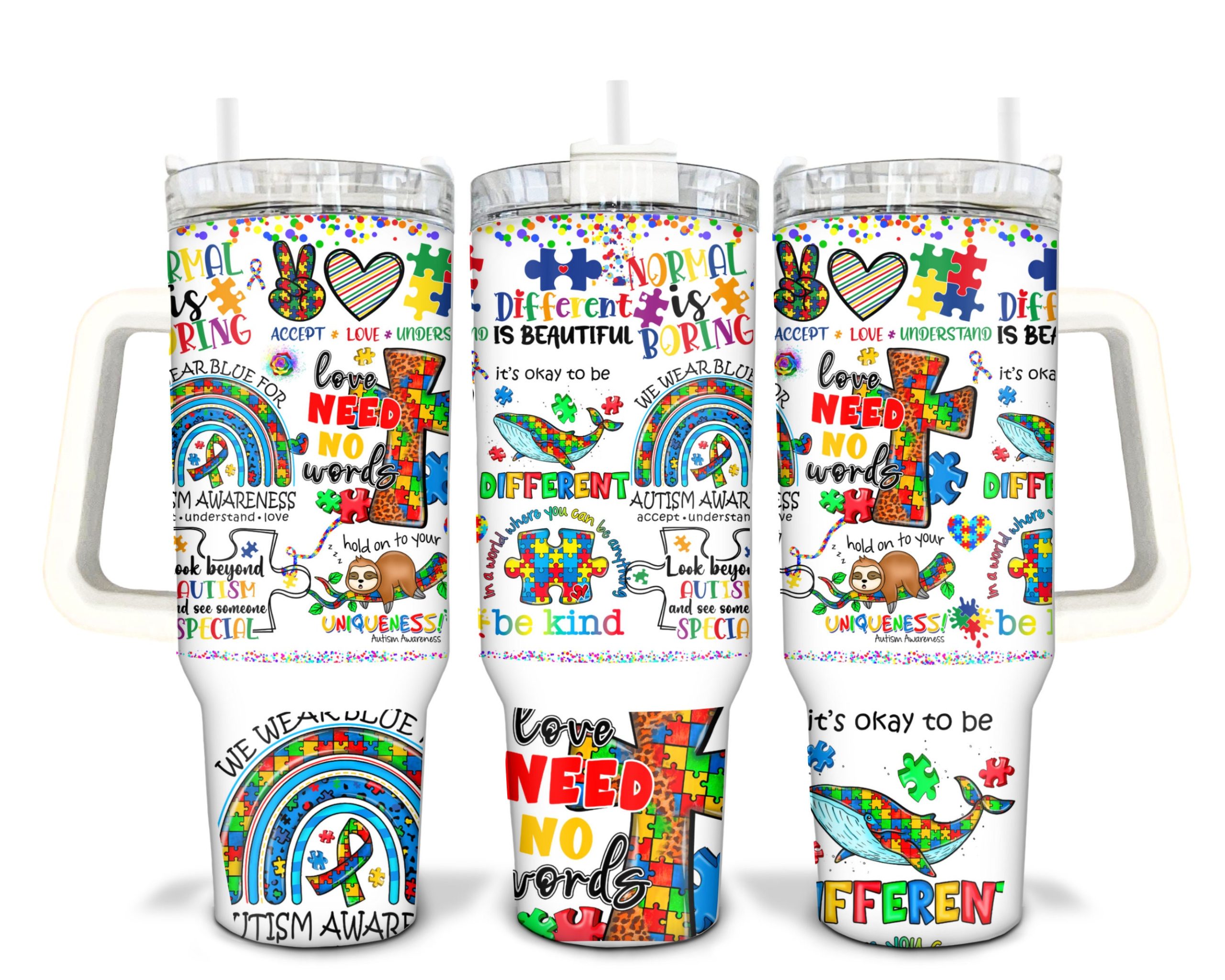 Colorful Autism Awareness Tumbler - Celebrate Uniqueness & Spread Love