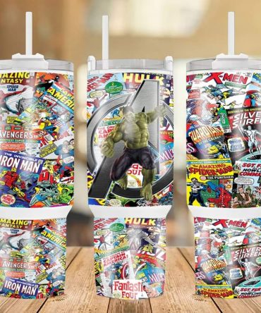 Marvel Comics Superhero Tumbler Mug with Handle - Iconic Design