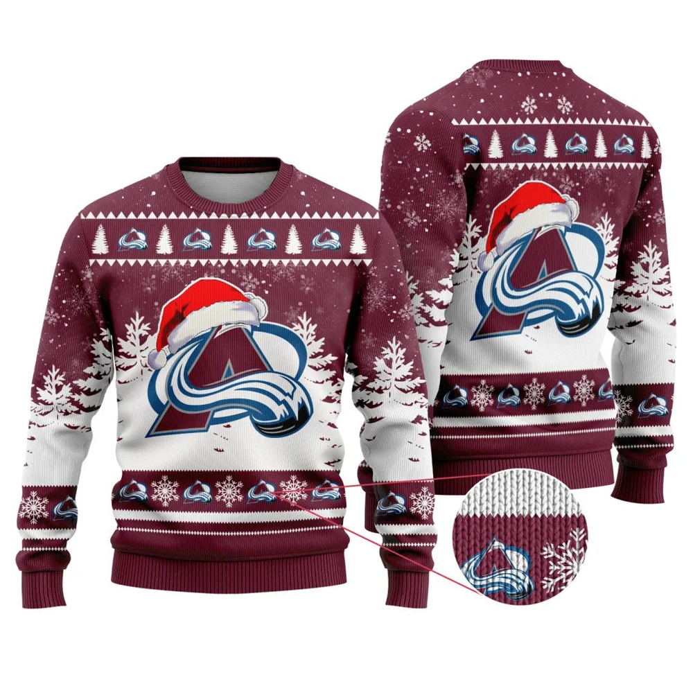 NHL Colorado Avalanche Personalized Name Christmas Design Ugly Sweater ST2301