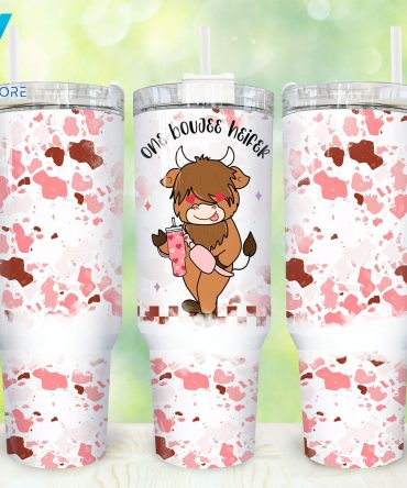 Cute Cow Print Tumbler with Straw - Perfect for On-the-Go Drinks